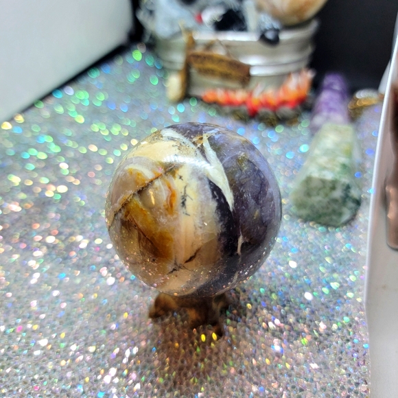 Lepidolite/Flower agate 2.17 inch or 55 mm - Picture 1 of 5